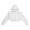 Essential Cropped Hoodie in Flower Gray