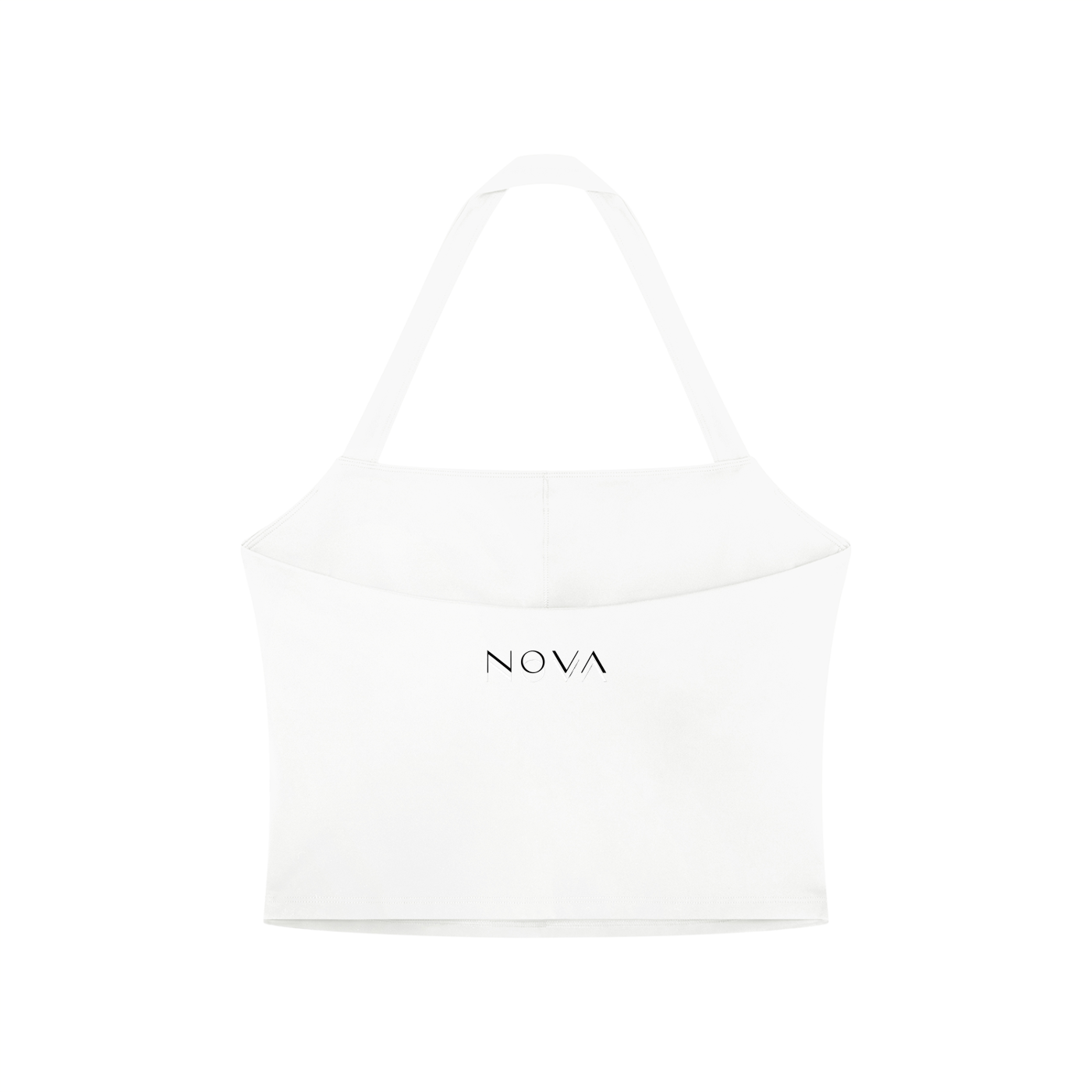 Women's Halter Crop Sports Bra in White