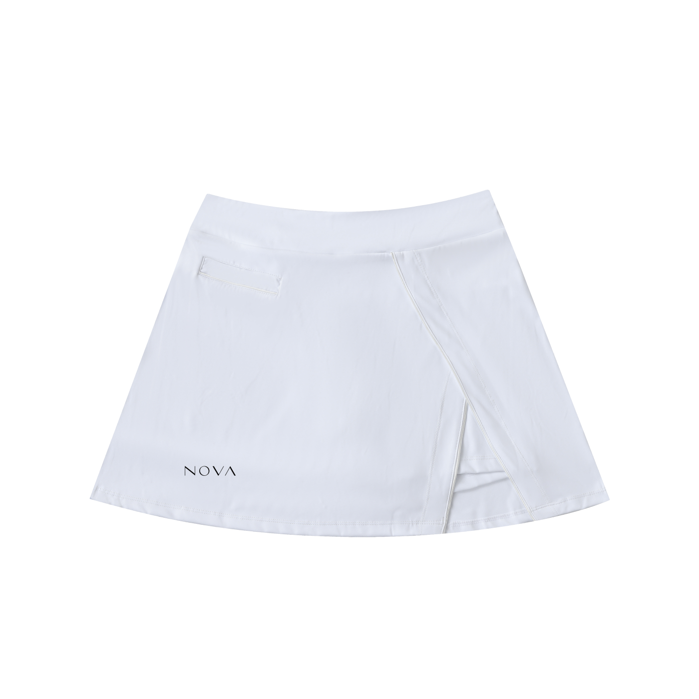 High-Waist Pocketed A-Line Skirt