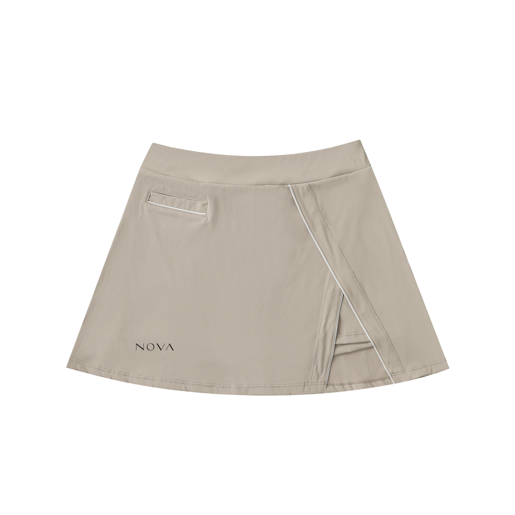 High-Waist Pocketed A-Line Skirt