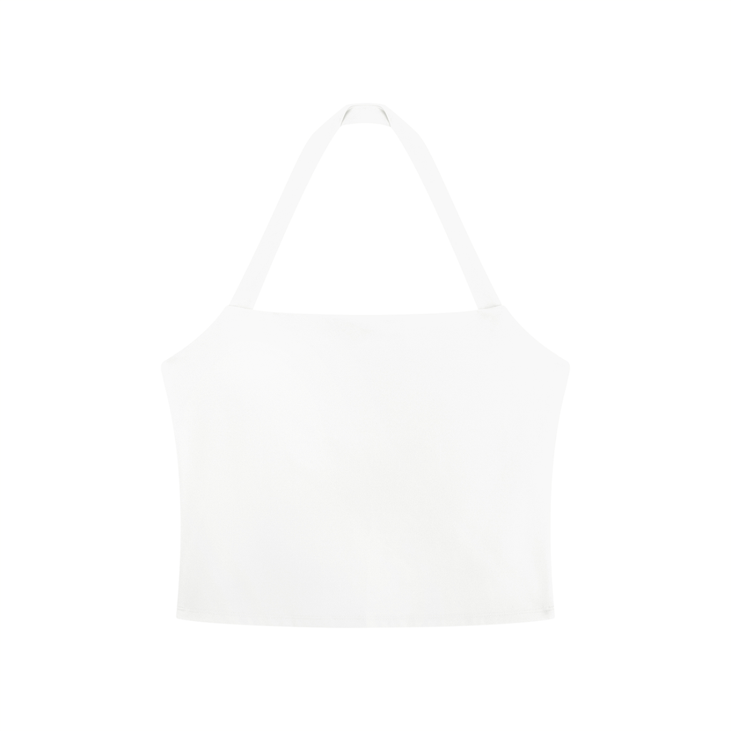 Women's Halter Crop Sports Bra in White