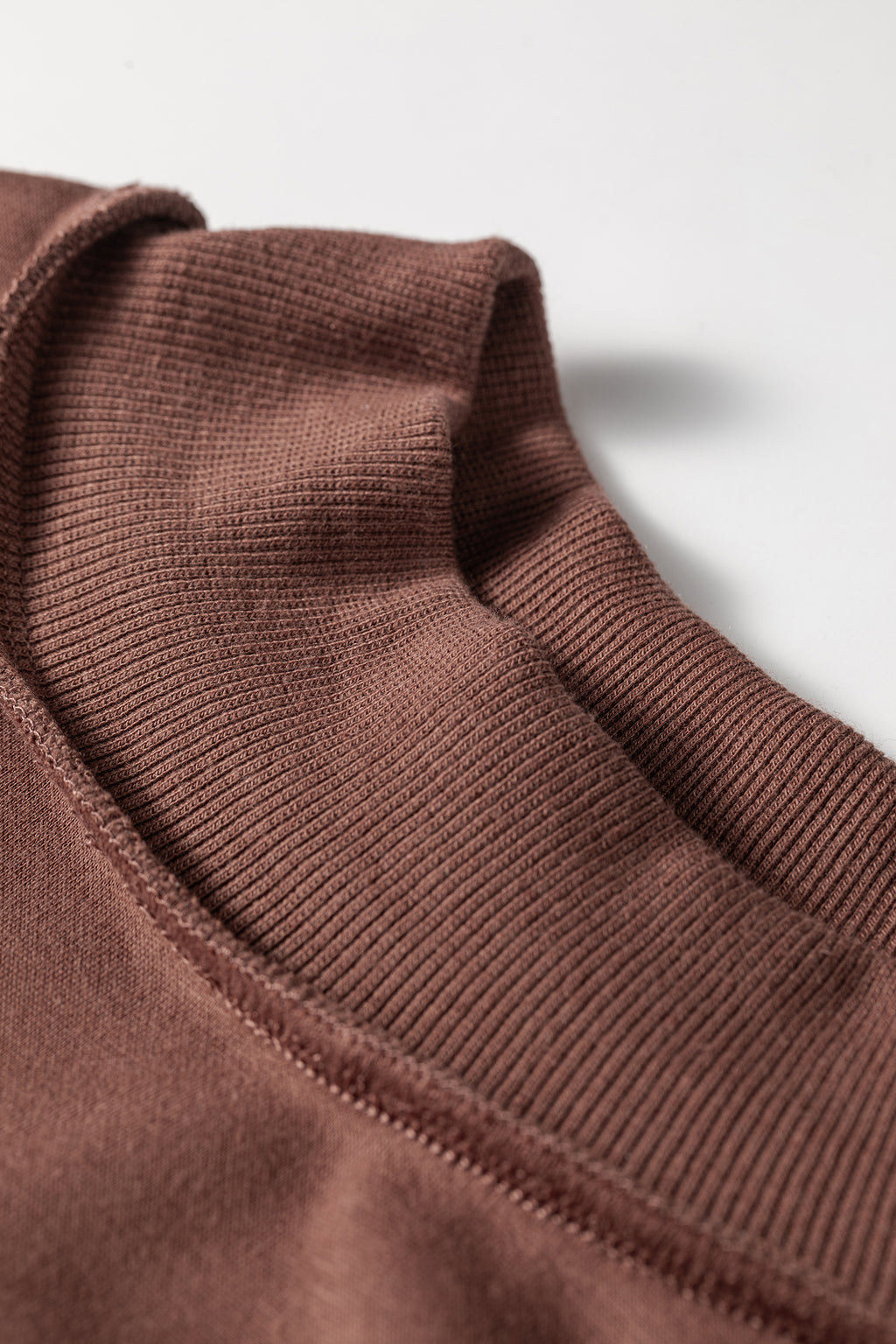 Coffee Oversize Drop Shoulder Reversible Mock Neck Sweatshirt