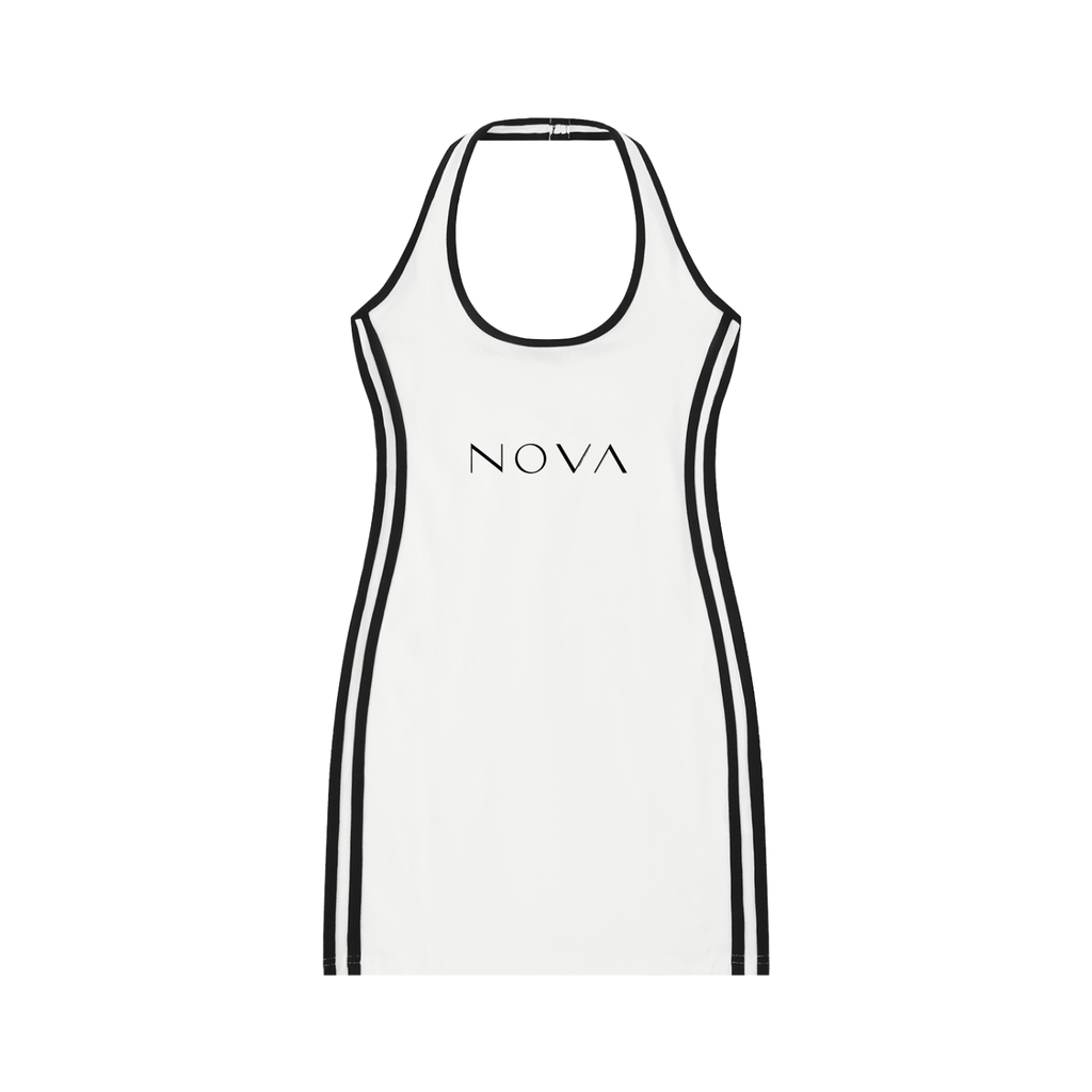 Women's Binding Tight Halter Dress in White