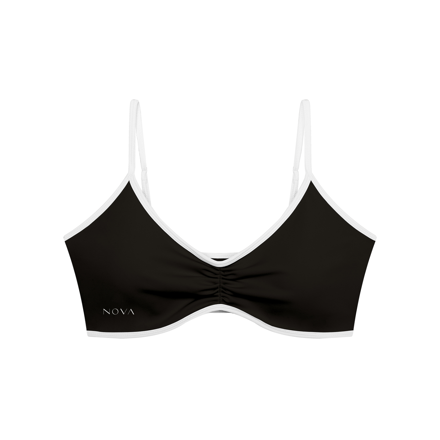 Women's Color Block Ruched V-Neck Sports Bra