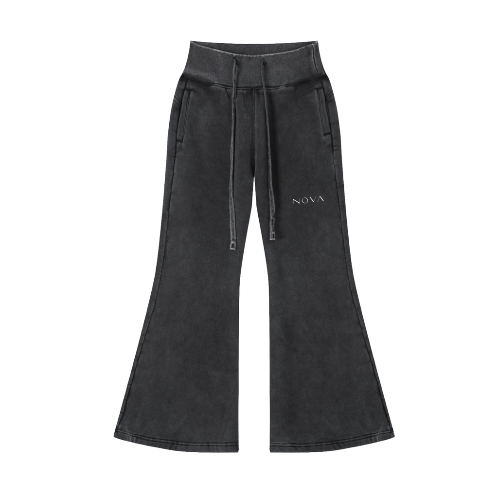 Vintage Washed Flared Fleece Pants