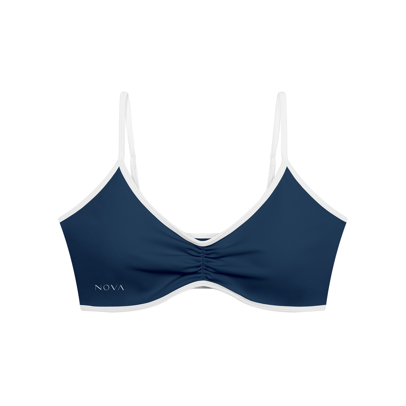 Women's Color Block Ruched V-Neck Sports Bra
