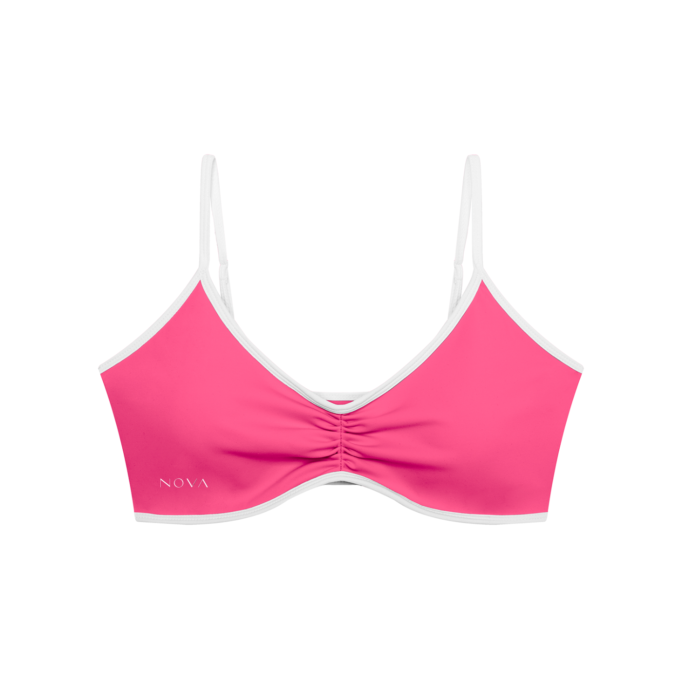 Women's Color Block Ruched V-Neck Sports Bra