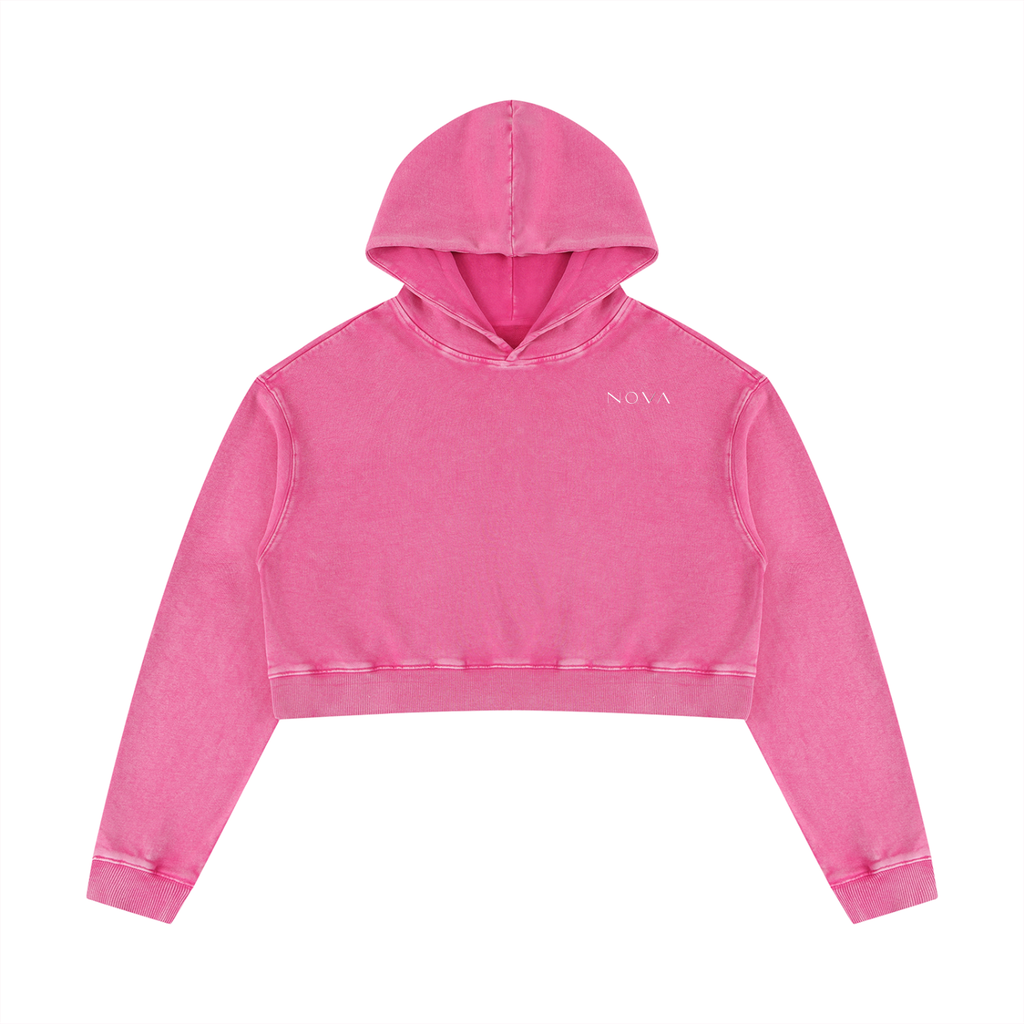 Women’s Mineral Washed Crop Hoodie